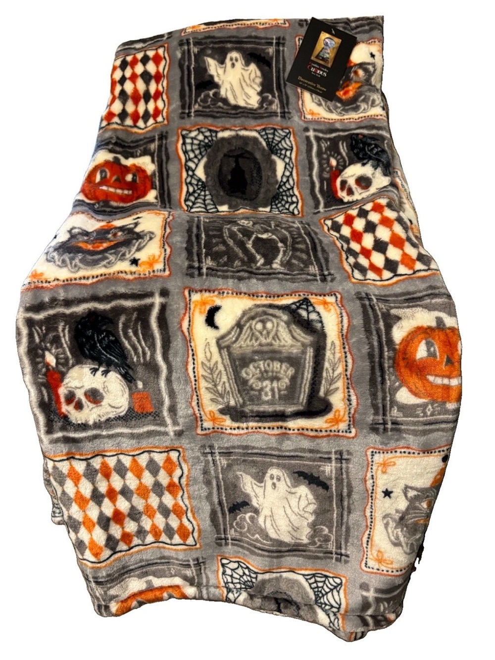CURIOUS BY CYNTHIA ROWLEY 60x70 Vintage Inspired Retro Frights Throw NEW